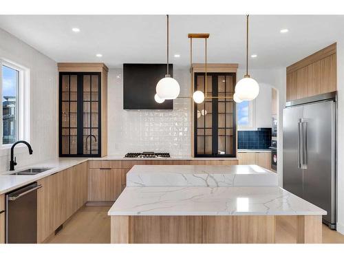 43 North Bridges Garden, Langdon, AB - Indoor Photo Showing Kitchen With Double Sink With Upgraded Kitchen