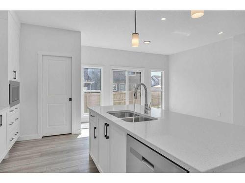 35 Homestead Passage, Calgary, AB - Indoor Photo Showing Kitchen With Double Sink