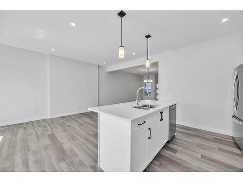 35 Homestead Passage, Calgary, AB - Indoor Photo Showing Kitchen With Double Sink