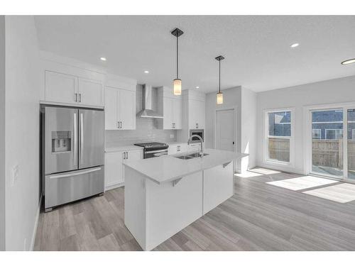 35 Homestead Passage, Calgary, AB - Indoor Photo Showing Kitchen With Stainless Steel Kitchen With Upgraded Kitchen