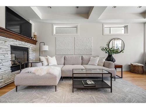 2423 33 Street Sw, Calgary, AB - Indoor Photo Showing Living Room With Fireplace