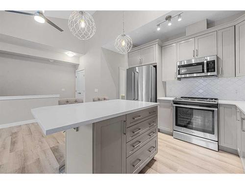 1005 Cranbrook Walk Se, Calgary, AB - Indoor Photo Showing Kitchen With Stainless Steel Kitchen With Upgraded Kitchen