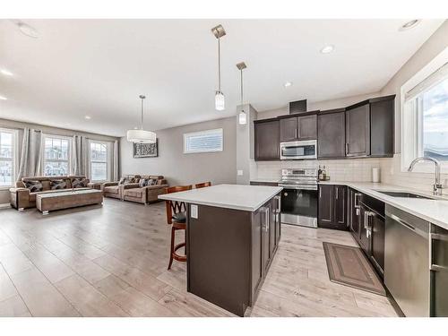 183 Redstone Grove Ne, Calgary, AB - Indoor Photo Showing Kitchen With Stainless Steel Kitchen With Upgraded Kitchen