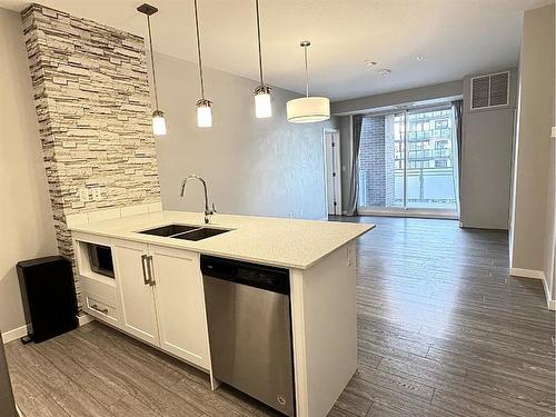 313-11 Mahogany Circle Se, Calgary, AB - Indoor Photo Showing Kitchen With Double Sink