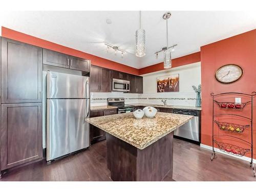 1204-279 Copperpond Common Se, Calgary, AB - Indoor Photo Showing Kitchen With Stainless Steel Kitchen With Upgraded Kitchen