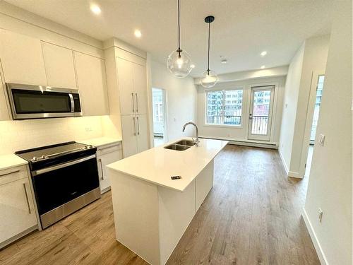 2220-395 Skyview Parkway Ne, Calgary, AB - Indoor Photo Showing Kitchen With Double Sink