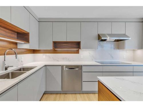 802-600 Princeton Way Sw, Calgary, AB - Indoor Photo Showing Kitchen With Double Sink