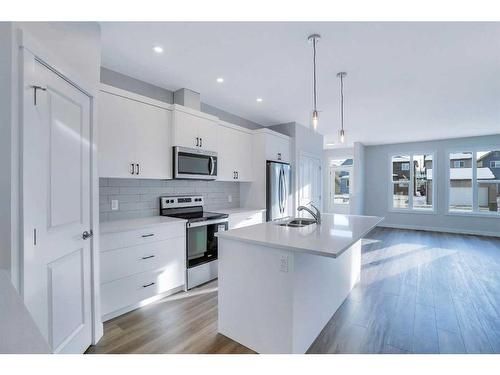 1139 Chinook Winds Circle Sw, Airdrie, AB - Indoor Photo Showing Kitchen With Double Sink With Upgraded Kitchen