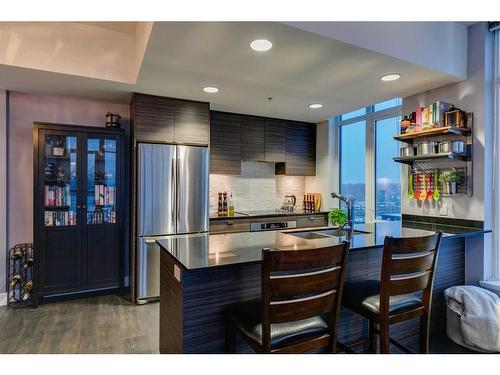 1505-1500 7 Street Sw, Calgary, AB - Indoor Photo Showing Kitchen With Stainless Steel Kitchen With Upgraded Kitchen