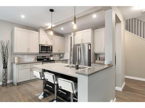 133 Marina Key, Chestermere, AB - Indoor Photo Showing Kitchen With Stainless Steel Kitchen With Double Sink With Upgraded Kitchen