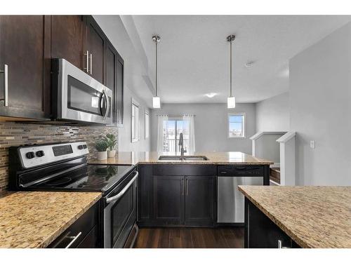 37 Redstone Circle Ne, Calgary, AB - Indoor Photo Showing Kitchen With Double Sink With Upgraded Kitchen