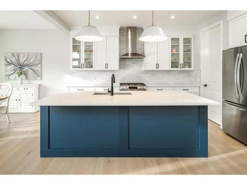 77 Belmont Villas Sw, Calgary, AB - Indoor Photo Showing Kitchen With Stainless Steel Kitchen With Upgraded Kitchen