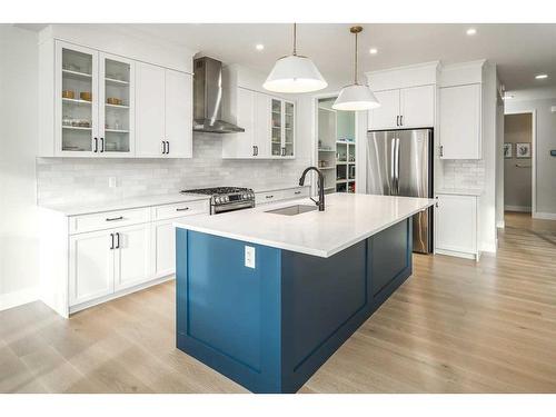 77 Belmont Villas Sw, Calgary, AB - Indoor Photo Showing Kitchen With Stainless Steel Kitchen With Upgraded Kitchen