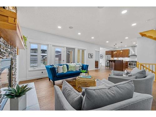 2035 37 Avenue Sw, Calgary, AB - Indoor Photo Showing Living Room With Fireplace