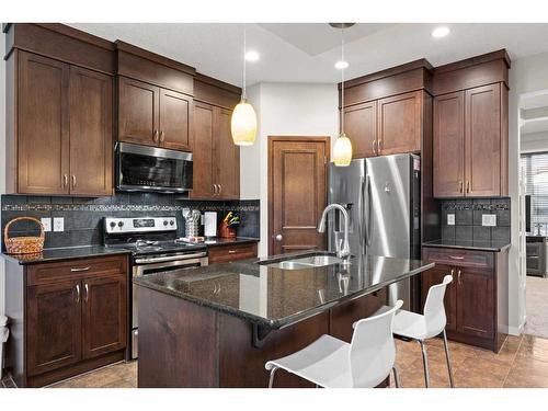 129 Cranford Drive Se, Calgary, AB - Indoor Photo Showing Kitchen With Double Sink With Upgraded Kitchen