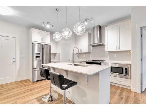 313-20 Walgrove Walk Se, Calgary, AB - Indoor Photo Showing Kitchen With Stainless Steel Kitchen With Upgraded Kitchen