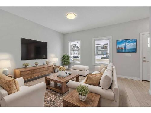 584 Dawson Drive, Chestermere, AB - Indoor Photo Showing Living Room