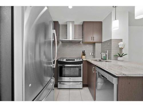 511-303 13 Avenue Sw, Calgary, AB - Indoor Photo Showing Kitchen With Stainless Steel Kitchen With Upgraded Kitchen