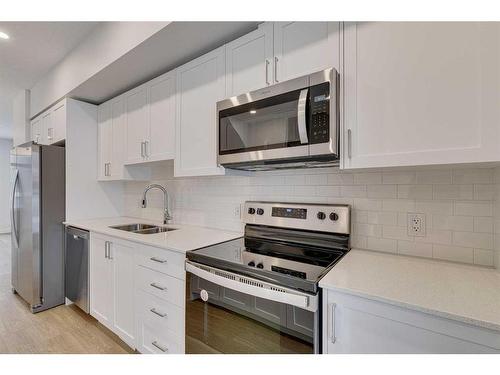 222-8500 19 Avenue Se, Calgary, AB - Indoor Photo Showing Kitchen With Double Sink With Upgraded Kitchen