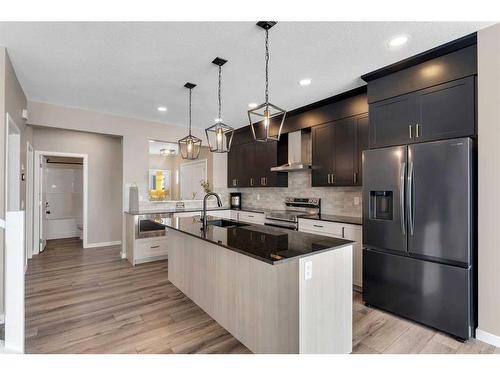 26 Cobbleridge Place Sw, Airdrie, AB - Indoor Photo Showing Kitchen With Upgraded Kitchen