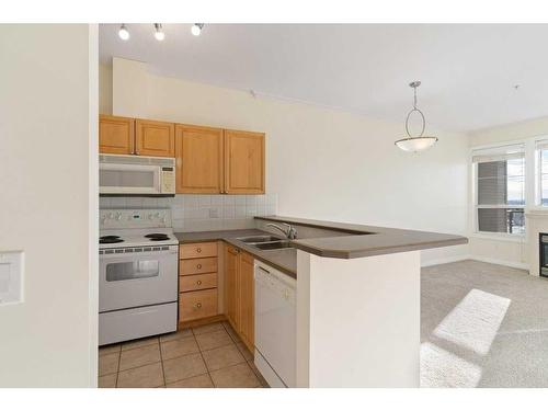 3234-1010 Arbour Lake Road Nw, Calgary, AB - Indoor Photo Showing Kitchen With Double Sink