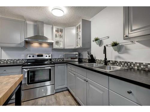 9616 Alcott Road Se, Calgary, AB - Indoor Photo Showing Kitchen With Stainless Steel Kitchen With Double Sink