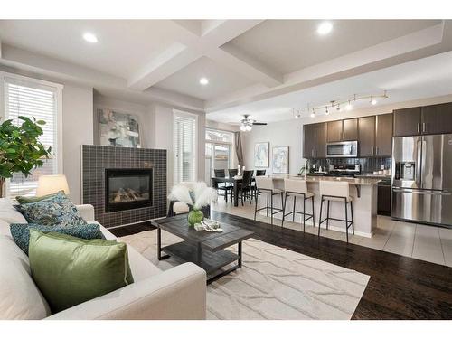 72 Sage Berry Road Nw, Calgary, AB - Indoor Photo Showing Other Room With Fireplace