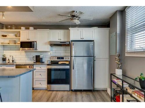 302-1027 Cameron Avenue Sw, Calgary, AB - Indoor Photo Showing Kitchen With Stainless Steel Kitchen