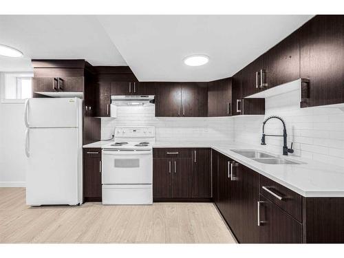 208 Falconridge Crescent Ne, Calgary, AB - Indoor Photo Showing Kitchen With Double Sink