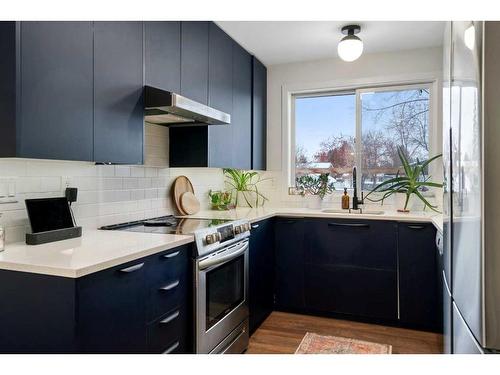 432 Lynnover Way Se, Calgary, AB - Indoor Photo Showing Kitchen With Double Sink With Upgraded Kitchen