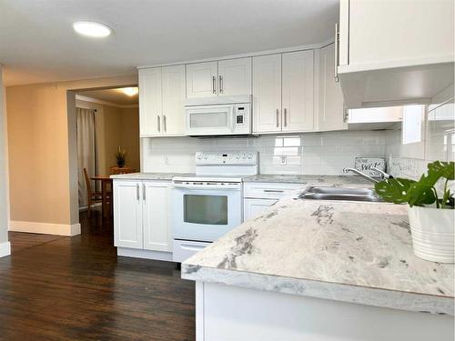 231 4 Avenue Se, Three Hills, AB - Indoor Photo Showing Kitchen With Double Sink