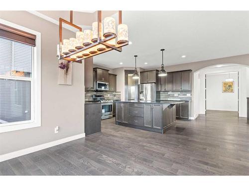 134 Rainbow Falls Blvd, Chestermere, AB - Indoor Photo Showing Kitchen With Upgraded Kitchen