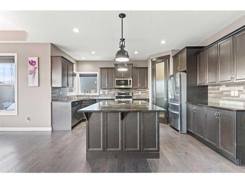 134 Rainbow Falls Blvd, Chestermere, AB - Indoor Photo Showing Kitchen With Stainless Steel Kitchen With Upgraded Kitchen