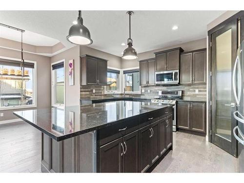 134 Rainbow Falls Blvd, Chestermere, AB - Indoor Photo Showing Kitchen With Stainless Steel Kitchen With Upgraded Kitchen