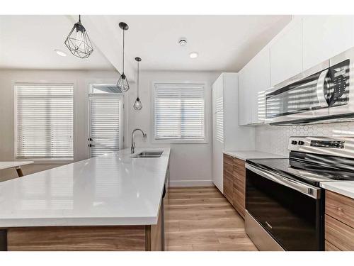 248 Seton Passage Se, Calgary, AB - Indoor Photo Showing Kitchen With Double Sink With Upgraded Kitchen