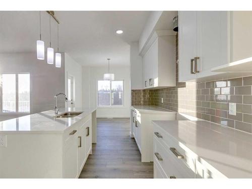 224 Sora Terrace Se, Calgary, AB - Indoor Photo Showing Kitchen With Double Sink With Upgraded Kitchen