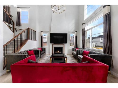 29 South Shore Manor, Chestermere, AB - Indoor With Fireplace