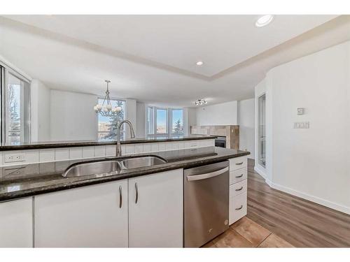 401-1108 6 Avenue Sw, Calgary, AB - Indoor Photo Showing Kitchen With Double Sink