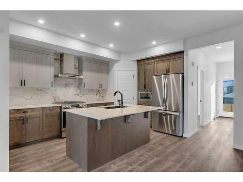 102 Herron Street Ne, Calgary, AB - Indoor Photo Showing Kitchen With Stainless Steel Kitchen With Upgraded Kitchen