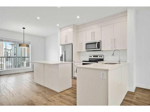 209-669 Savanna Blvd, Calgary, AB - Indoor Photo Showing Kitchen With Stainless Steel Kitchen With Upgraded Kitchen