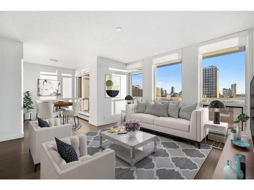 804-1501 6 Street Sw, Calgary, AB - Indoor Photo Showing Living Room