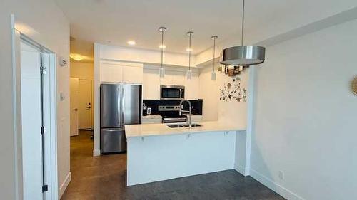 409-19621 40 Street, Calgary, AB - Indoor Photo Showing Kitchen With Stainless Steel Kitchen