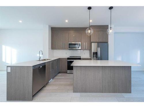 305-280 Chelsea Road, Chestermere, AB - Indoor Photo Showing Kitchen With Stainless Steel Kitchen With Upgraded Kitchen