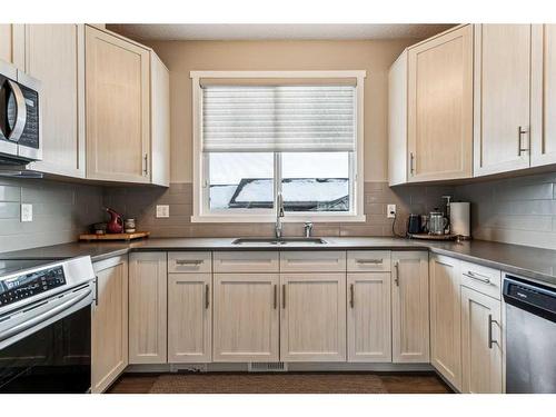 58 Livingston Gate Ne, Calgary, AB - Indoor Photo Showing Kitchen With Double Sink