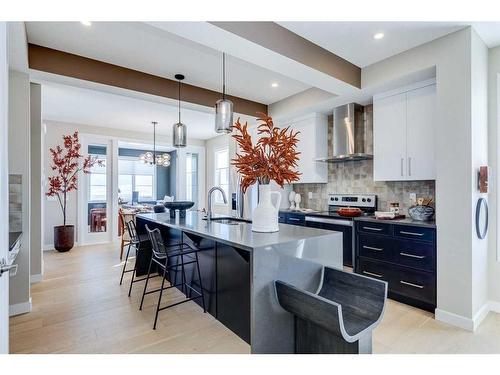 204 Langwell Common Se, Airdrie, AB - Indoor Photo Showing Kitchen With Upgraded Kitchen