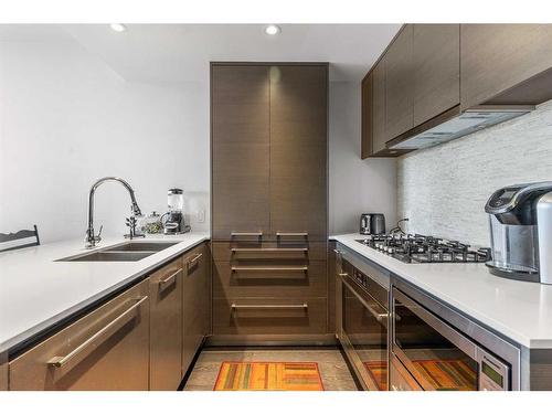 309-1025 5 Avenue Sw, Calgary, AB - Indoor Photo Showing Kitchen With Double Sink With Upgraded Kitchen