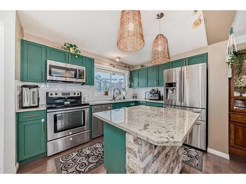 47 Auburn Bay Boulevard Se, Calgary, AB - Indoor Photo Showing Kitchen With Stainless Steel Kitchen With Upgraded Kitchen