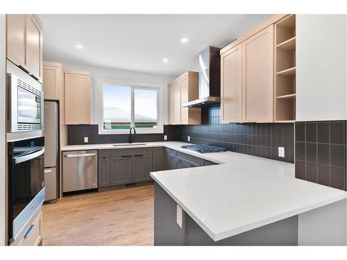 139 Lewiston Drive Ne, Calgary, AB - Indoor Photo Showing Kitchen With Stainless Steel Kitchen With Upgraded Kitchen