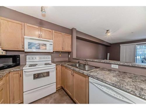 9119-70 Panamount Drive Nw, Calgary, AB - Indoor Photo Showing Kitchen With Double Sink