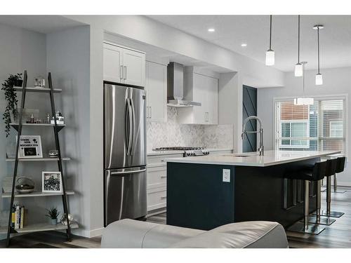 606 Harvest Grove Walk Ne, Calgary, AB - Indoor Photo Showing Kitchen With Stainless Steel Kitchen With Upgraded Kitchen